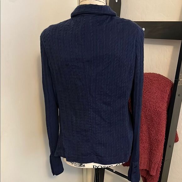 Joie Blue Alyshia Pockets Cardigan Blazer Modern Boho Office Preppy Academia - Picture 6 of 10